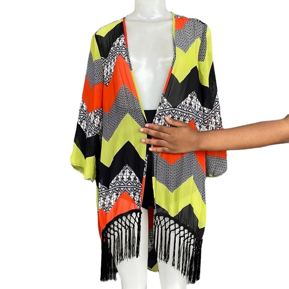 Cato Sports Wear Kimono Multi Color Size XL